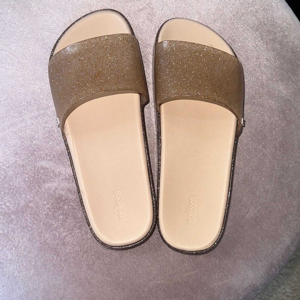 Melissa glitter slides.
